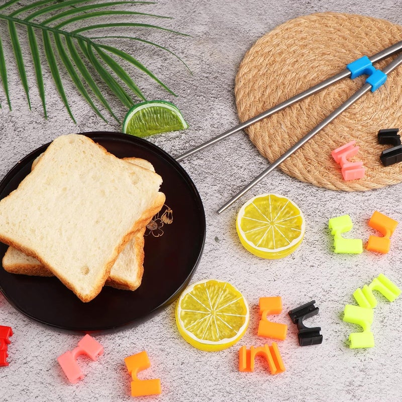 Beupy 30 Pieces Chopstick Helper Training Kit Chopsticks Connector Reusable Plastic Training Chopstick Helper for Many Age Beginner Trainer or Learner - Image 3